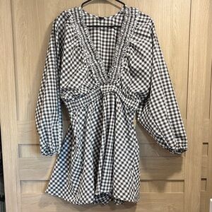 Gingham Ruffle Romper